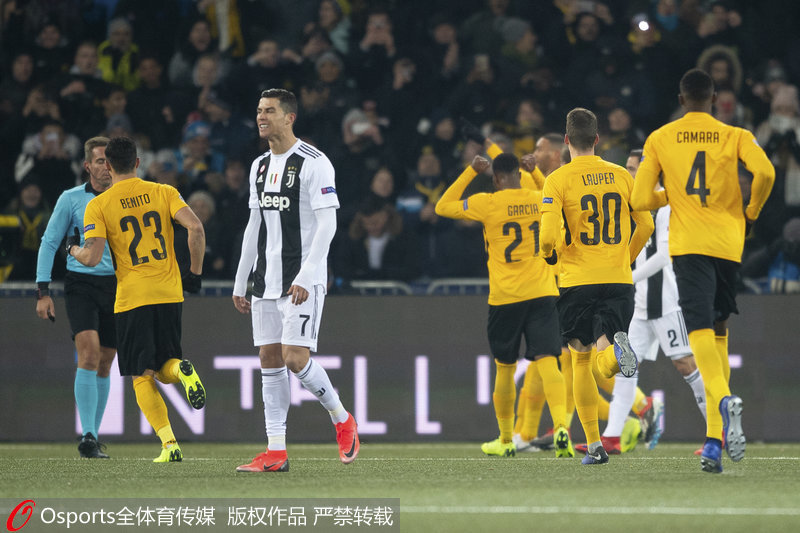 尤文六场全胜，小组头名稳坐阵地